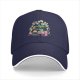 Black Baseball Cap With Whimsical Colorful Artwork Print