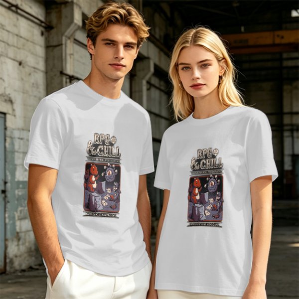 RPG & Chill Monster Graphic Olive T-Shirt