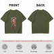 Olive graphic t-shirt with sloth holding knife and 'I'm calm but don't try me' text