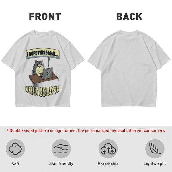 Cat Working On Laptop I Hope This Email Kills Us Both T-Shirt