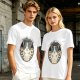 Olive T-shirt with I Don't Care Cat Graphic Print