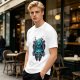 Olive T-Shirt With Octopus Skull Graphic Print