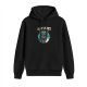 Black hoodie with grumpy cat holding New Year's resolutions print