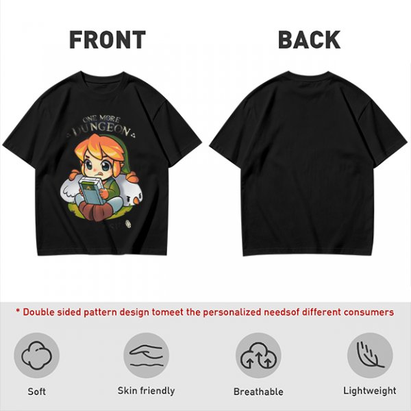 One More Dungeon Chibi Gamer T-Shirt With Zelda Character Art