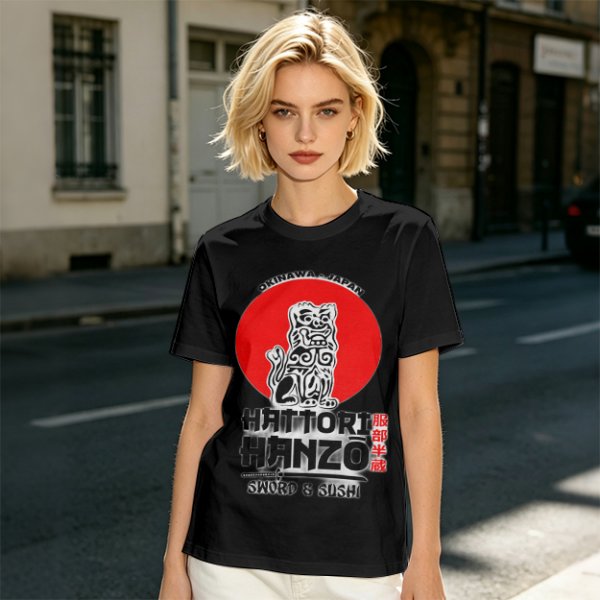 Okinawa Japan Hattori Hanzo Sword and Sushi T-Shirt