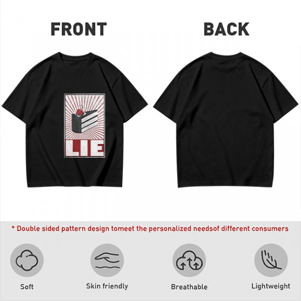 Olive Graphic T-Shirt With Cake Slice And 'LIE' Print