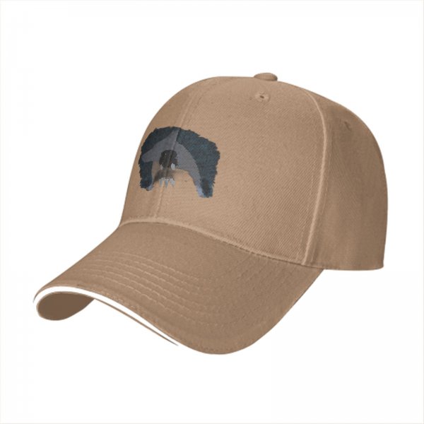 Black Baseball Cap With Monster Face Graphic Design