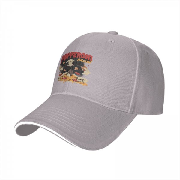 Black Baseball Cap With Pupperoni Pizza Cute Dog Graphic Print