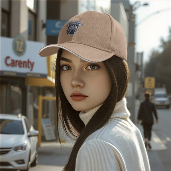 Black Baseball Cap With Metallic Graphic Print Design