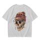 OVER THINKER Skull Graphic Olive T-Shirt
