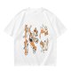 Olive T-Shirt With Playful Orange Kitten Illustrations