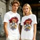 Olive T-Shirt with Retro Anime Lion Character Graphic
