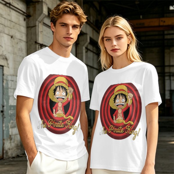 One Piece Luffy The Pirate King Graphic Olive T-Shirt