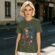 Olive T-shirt with Superman emerging from TARDIS police box graphic
