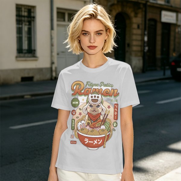 Palico Ramen Graphic Tee for Anime and Gaming Fans