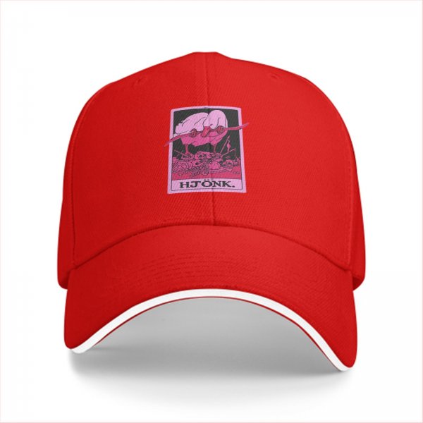 Black Baseball Cap With Pink Hjönk Tarot Style Duck Print