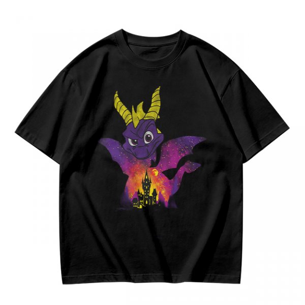 Olive T-Shirt Featuring Spyro The Dragon With Castle Galaxy Artwork