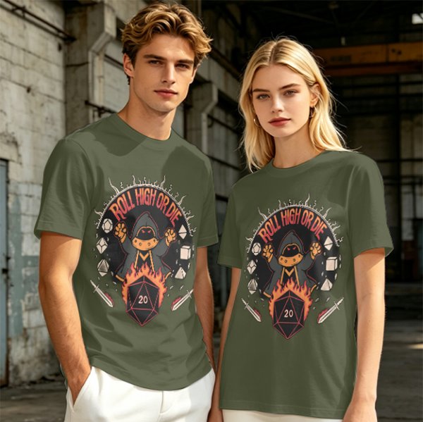 Roll High Or Die DnD Themed Graphic T-Shirt