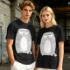 Olive Green T-Shirt With Grumpy Chubby Gray Cat Graphic