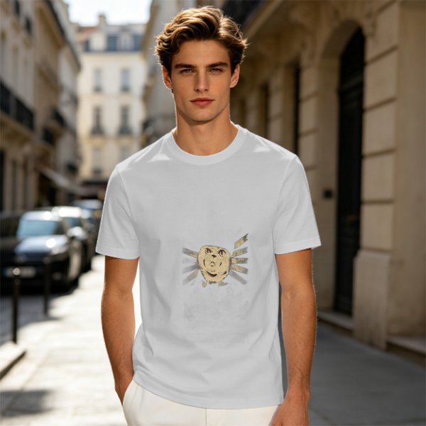 Olive Green T-Shirt With Surprised Face Graphic Print