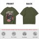 Olive graphic t-shirt featuring Headless Horseman 'Heads Will Roll World Tour' print