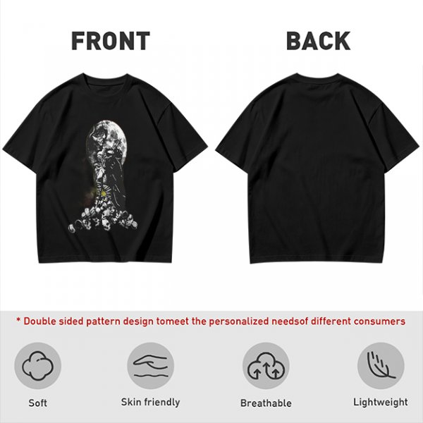 Olive T-Shirt With Dark Grim Reaper And Skull Pile Graphic