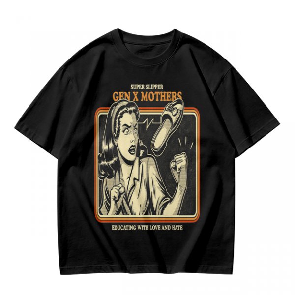Gen X Mothers Super Slipper Funny Retro Graphic T-Shirt