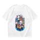 Olive T-Shirt With Cute Chibi Cat Character Group Print