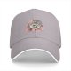 Black baseball cap with sleeping cat in potion bottle and pink flowers print