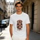 Olive graphic t-shirt with stressed but still magical dragon print