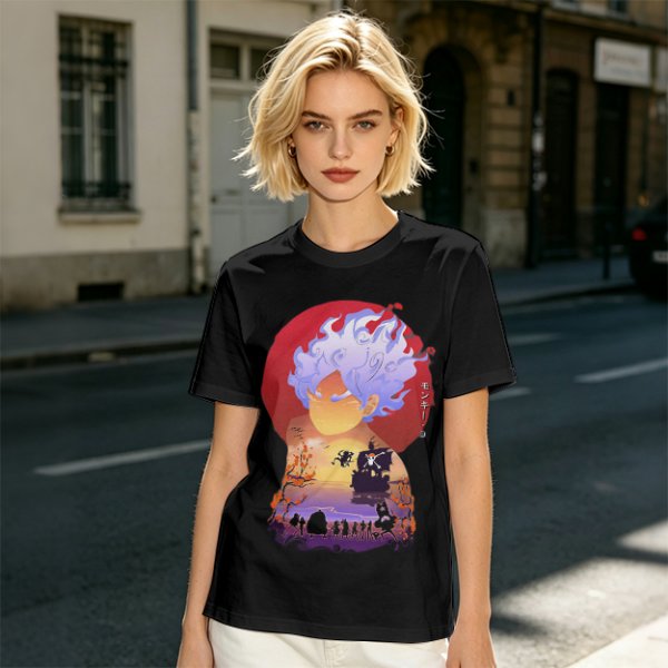 Anime Gear 5 Character Graphic T-Shirt With Sunset Scene
