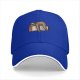 Black baseball cap with a sleepy sloth on low battery icon print
