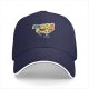 Black Baseball Cap With Cartoon Cheese Taking Selfie Peace Sign