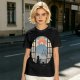Olive T-shirt with Black Cat Viewing Mount Fuji Sunrise Art