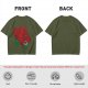 Olive T-Shirt With Fierce Armored Beast Head Graphic