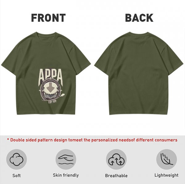 Olive Green Appa Yip Yip Graphic T-Shirt