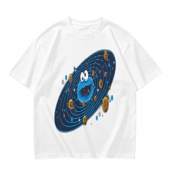 Olive T-Shirt With Cookie Monster Space Galaxy Cookie Print