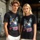 Olive Green T-Shirt With Japanese Nature Inspired Graphic Print