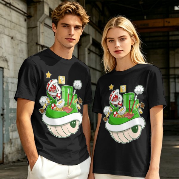 Super Mario Themed Ramen Graphic T-Shirt