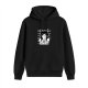 Black hoodie with bad cattitude cat mugshot graphic