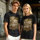 Olive T-Shirt with Fantasy Character Group Graphic Print