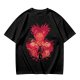 Olive Anime Graphic T-Shirt With Spiky Red Haired Character Art