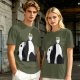 Olive T-Shirt With Panda Balancing Ramen Bowl Print