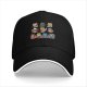 Black Baseball Cap With Cute Anime Character Mashup Print
