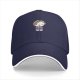 Black baseball cap with grumpy cartoon cat graphic