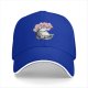 Black baseball cap with Totoro under cherry blossom tree print