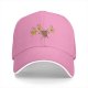 Black baseball cap with dancing pineapple and coffee cup characters