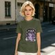 Olive t-shirt with cute book dragon reading design
