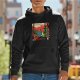 Black hoodie with Thor and Hulk comic book style graphic