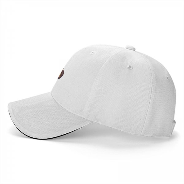 Black baseball cap with raccoon holding fast food trash sign